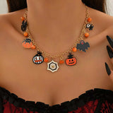 18K Gold-Plated Halloween Charm Necklace - Trendsi - Flyclothing LLC