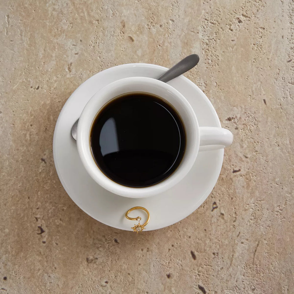 18K Gold-Plated Zircon Sun Bypass Ring - Trendsi - Flyclothing LLC