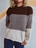 Color Block Long Sleeve Sweater - Trendsi - Flyclothing LLC