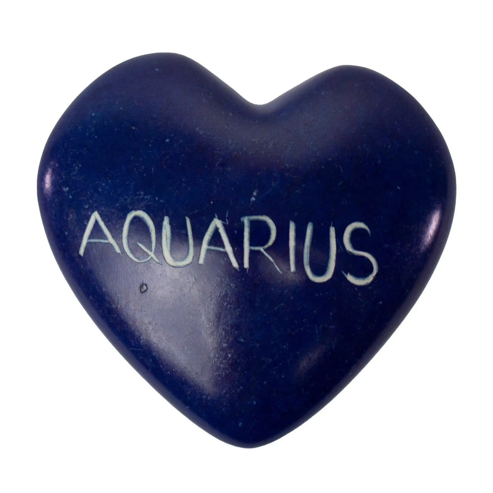 Zodiac Soapstone Hearts, Pack of 5: AQUARIUS - SMOLArt - Flyclothing LLC