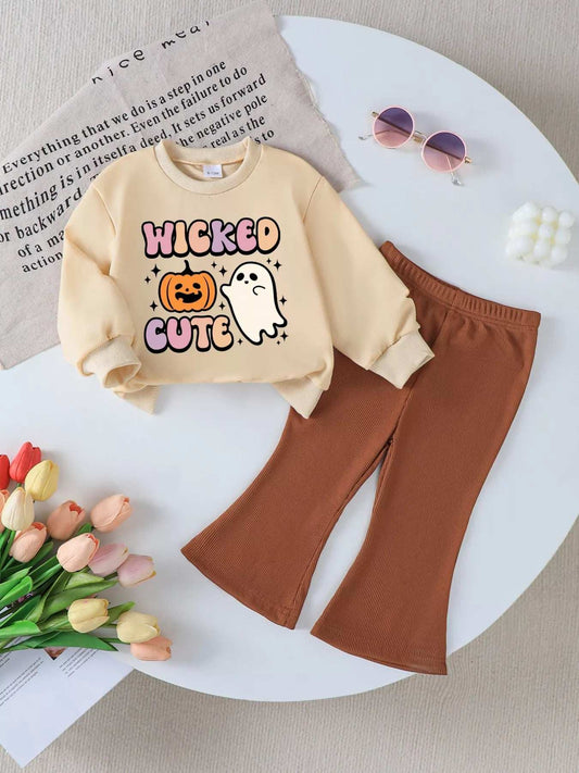 Children's Halloween Graphic Round Neck Top and Pants Set - Trendsi - Flyclothing LLC