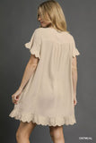 Umgee Linen Ruffle Hem Babydoll Dress - Trendsi - Flyclothing LLC