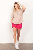 VERY J Twisted Sleeve Band Half Button Top - Trendsi - Flyclothing LLC