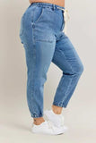 Judy Blue Full Size High Waist Denim Jogger Plus Size - Trendsi - Flyclothing LLC