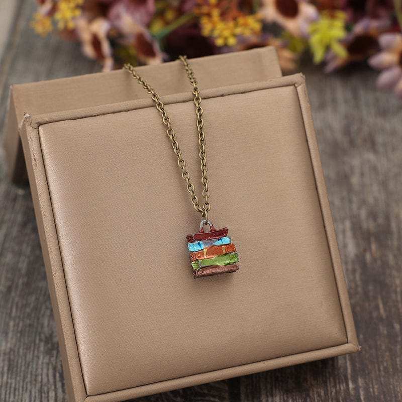 Alloy Books Pendant Necklace - Trendsi - Flyclothing LLC