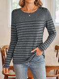 Lovelet Striped Round Neck Long Sleeve T-Shirt - Trendsi - Flyclothing LLC