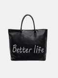 BETTER LIFE PU Leather Tote Bag - Trendsi - Flyclothing LLC
