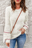 Pilling Detail Round Neck Long Sleeve Sweater - Trendsi - Flyclothing LLC
