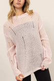 HYFVE Distressed Long Sleeve Knit Top - Trendsi - Flyclothing LLC