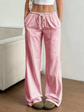 Drawstring Striped Wide Leg Pants - Trendsi - Flyclothing LLC