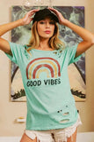 BiBi Cotton Slub Laser Top American Cow Boy Graphic - Trendsi - Flyclothing LLC