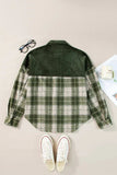 Snap Down Collared Neck Plaid Shacket - Trendsi - Flyclothing LLC