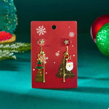 Christmas Santa Asymmetrical Drop Earrings - Trendsi - Flyclothing LLC