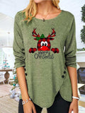 Full Size Reindeer Round Neck Long Sleeve T-Shirt - Trendsi - Flyclothing LLC