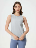 Millennia Cutout Back Round Neck Active Tank - Trendsi - Flyclothing LLC