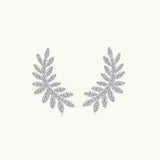 Moissanite 925 Sterling Silver Leaf Shape Stud Earrings - Trendsi - Flyclothing LLC