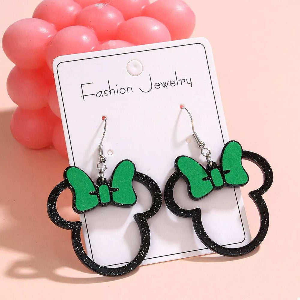 Mickey Mouse Bow Drop Earrings - Trendsi - Flyclothing LLC