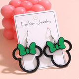 Mickey Mouse Bow Drop Earrings - Trendsi - Flyclothing LLC