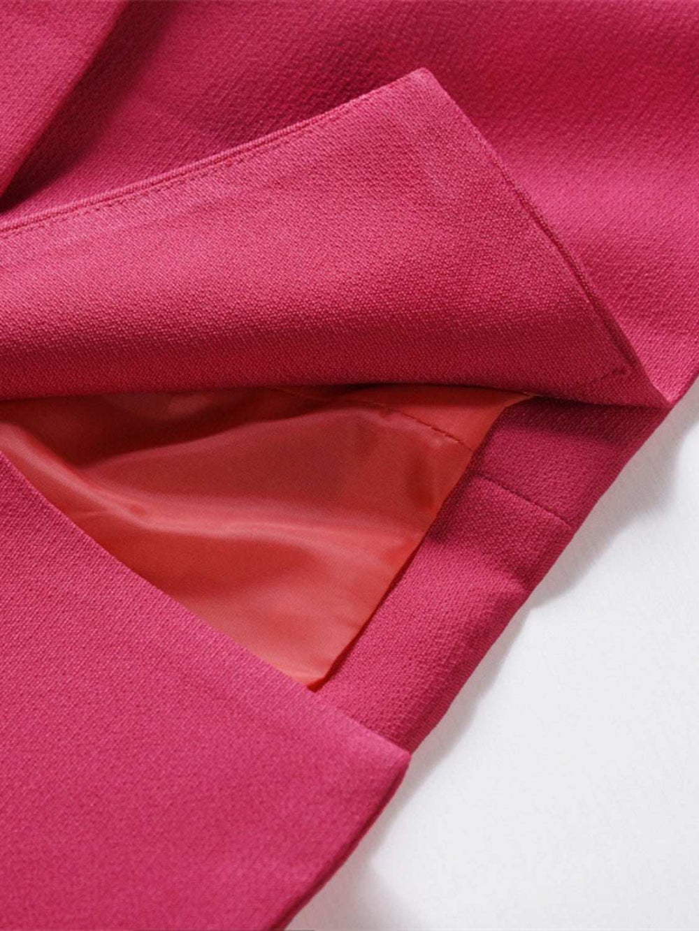 Lapel Collar Long Sleeve Blazer - Trendsi - Flyclothing LLC