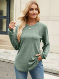 Round Neck Long Sleeve T-Shirt - Trendsi - Flyclothing LLC