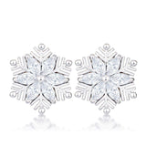 .6Ct Rhodium Plated Clear Marquise Snowflake Earrings - JGI - Flyclothing LLC