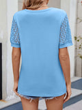 Lace Short Sleeve T-Shirt - Trendsi - Flyclothing LLC
