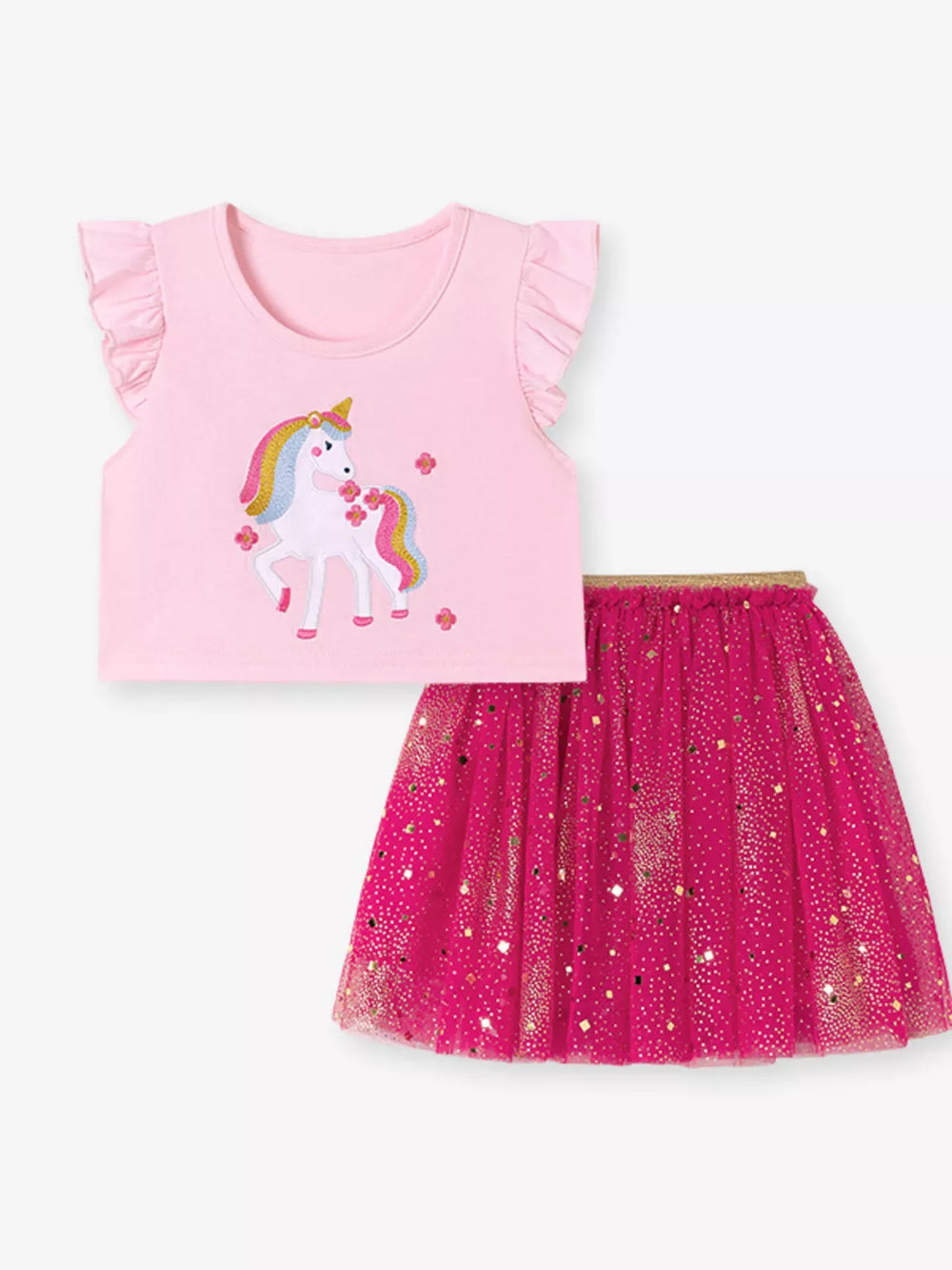 Children's Unicorn Rainbow Tulle Dress Set - Trendsi - Flyclothing LLC