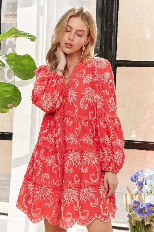 ADORA Puff Sleeve Floral Dress - Trendsi - Flyclothing LLC