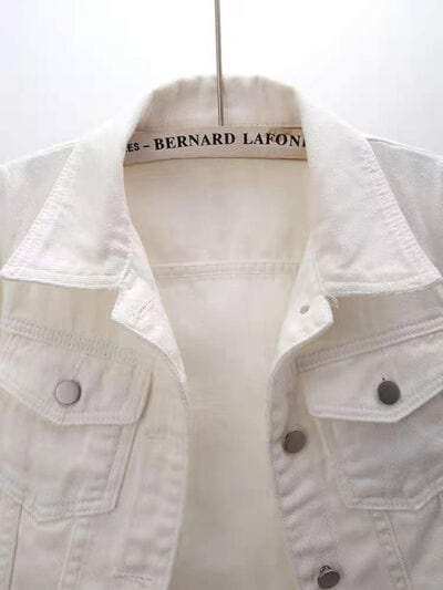 Full Size Cropped Denim Jacket Plus Size - Trendsi - Flyclothing LLC