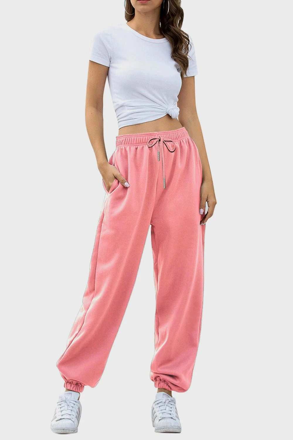 Elastic Waist Joggers with Pockets - Trendsi - Flyclothing LLC
