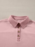 Long Sleeve Thermal Knit Polo Top - Trendsi - Flyclothing LLC