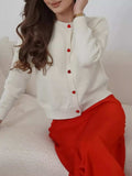 Button-Front Long Sleeve Cardigan - Trendsi - Flyclothing LLC