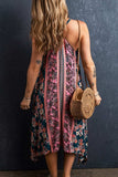 Printed V-Neck Midi Cami Dress - Trendsi - Flyclothing LLC