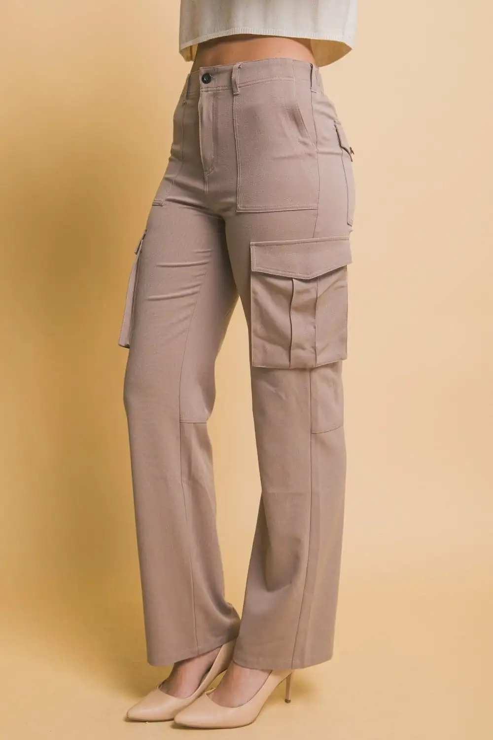 Love Tree High Rise Cargo Pants with Pockets - Trendsi - Flyclothing LLC