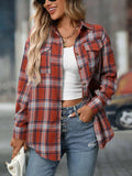 Plaid Button-Down Oversized Shirt - Trendsi - Flyclothing LLC