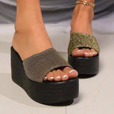 Open Toe Wedge Sandals - Trendsi - Flyclothing LLC
