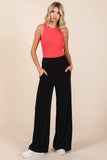 Mittoshop Elastic Waist Pants with Side Pockets - Trendsi - Flyclothing LLC
