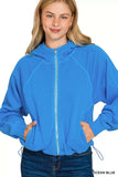 Zenana Fleece Pigment Dye Zip Up Hoodie with Pockets - Trendsi - Flyclothing LLC