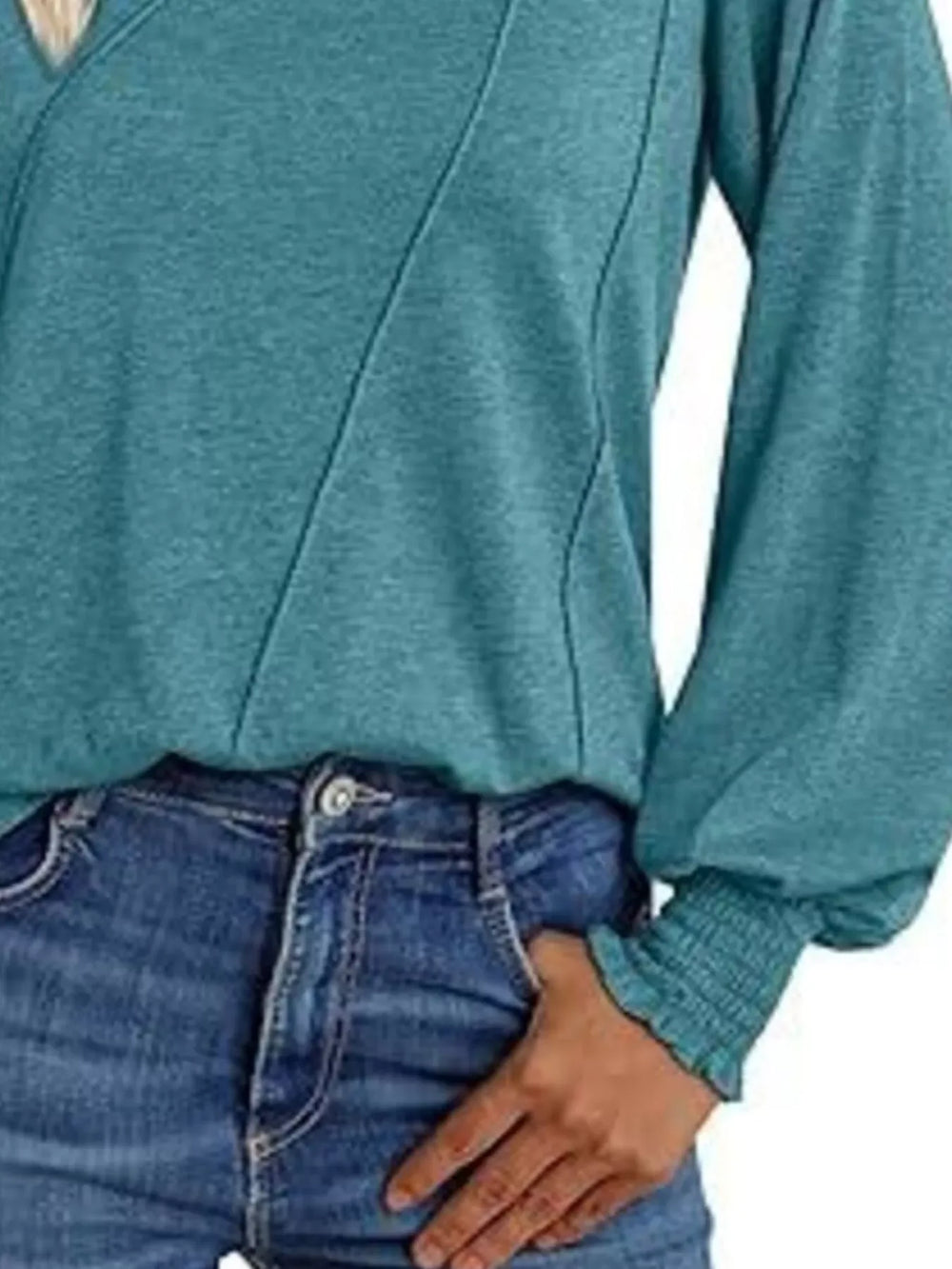 Round Neck Long Sleeve Top - Trendsi - Flyclothing LLC