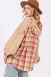 SAGE + FIG Full Size Plaid Print Washed Hoodie - Trendsi - Flyclothing LLC
