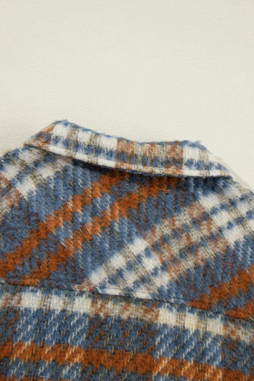 Plaid Collared Neck Jacket with Chest Pockets - Trendsi - Flyclothing LLC