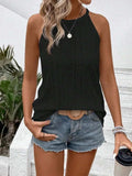 Openwork Grecian Neck Tank - Trendsi - Flyclothing LLC