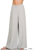 Zenana Relaxed Fit Elastic Waisted Wide Leg Pants - Trendsi - Flyclothing LLC