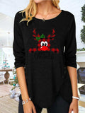 Full Size Reindeer Round Neck Long Sleeve T-Shirt - Trendsi - Flyclothing LLC