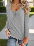 Full Size Scoop Neck Long Sleeve T-Shirt - Trendsi - Flyclothing LLC