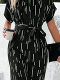 Tied Printed Mock Neck Wide Leg Jumpsuit - Trendsi - Flyclothing LLC