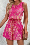 Boho Floral Print Sleeveless Summer Romper - Trendsi - Flyclothing LLC