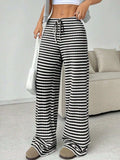 Tied Striped Wide Leg Pants - Trendsi - Flyclothing LLC