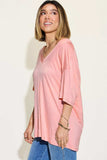 Basic Bae Full Size Bamboo V-Neck Drop Shoulder T-Shirt - Trendsi - Flyclothing LLC