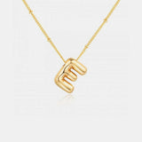 Gold-Plated Letter Pendant Necklace - Trendsi - Flyclothing LLC